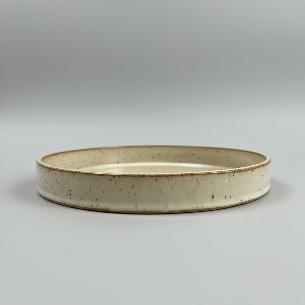 White Straight Edge Flat Plate-Large