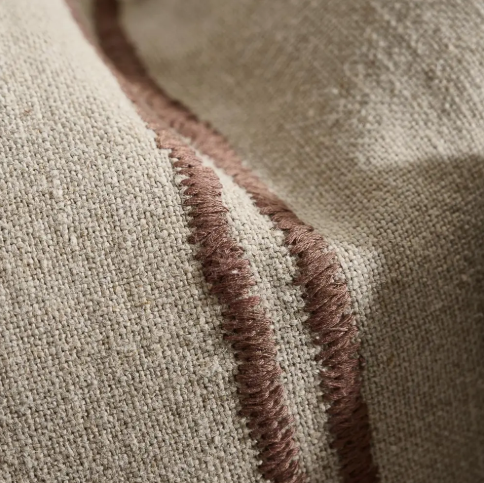 Orion Linen Cushion-Natural/Chocolate