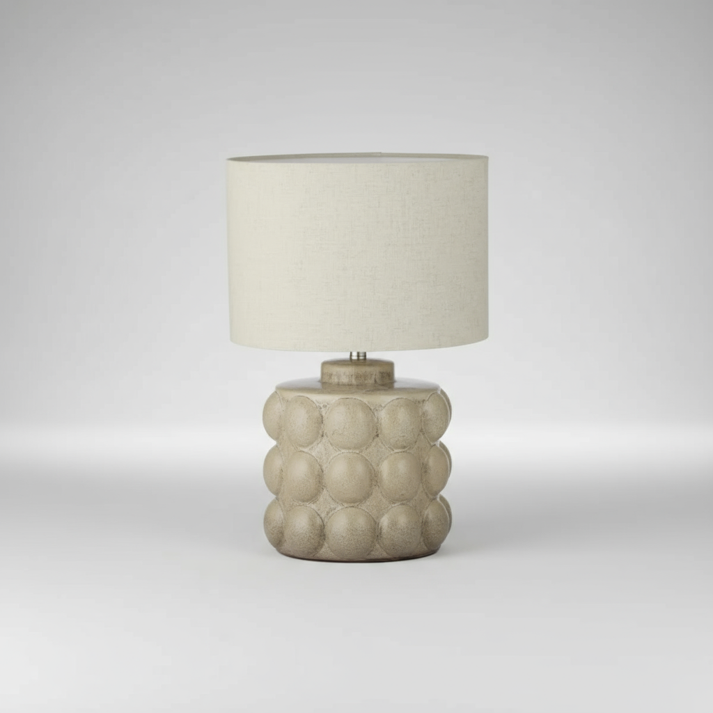 Table lamp with textured base 