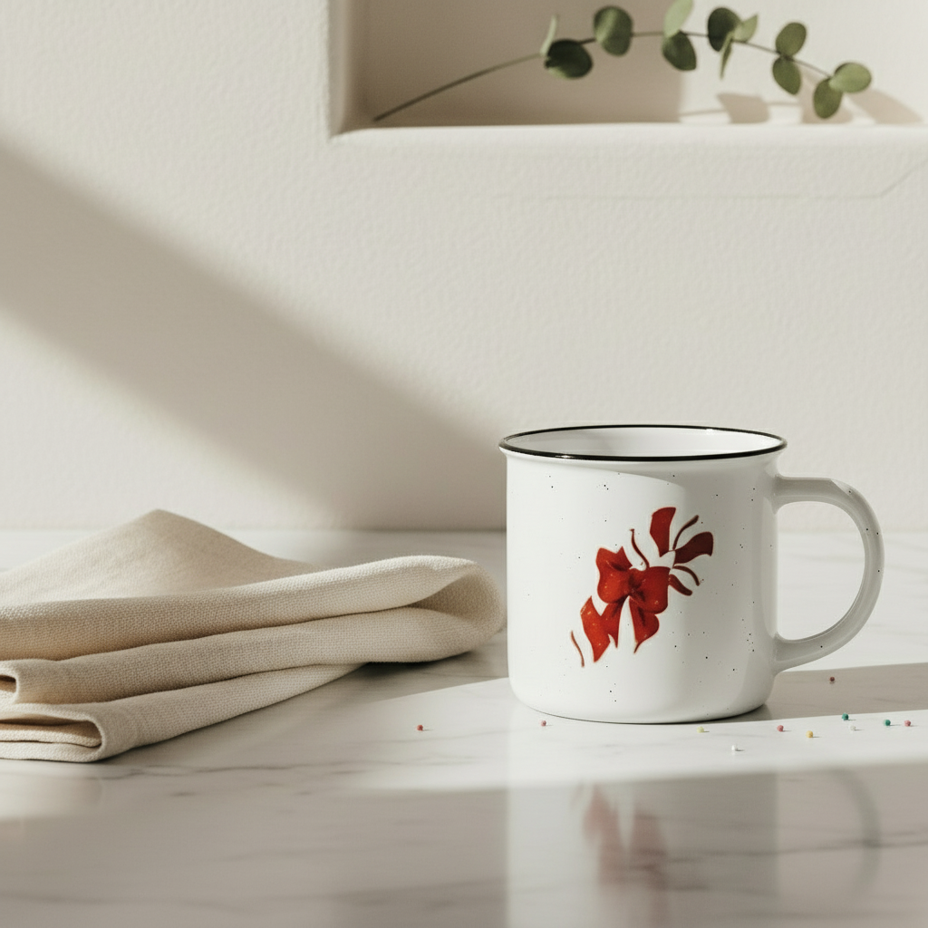Ceramic candy cane christmas mug