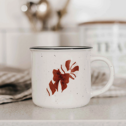 Ceramic candy cane christmas mug