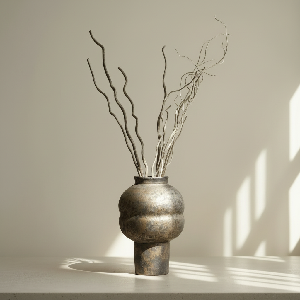 Textured ceramic vase