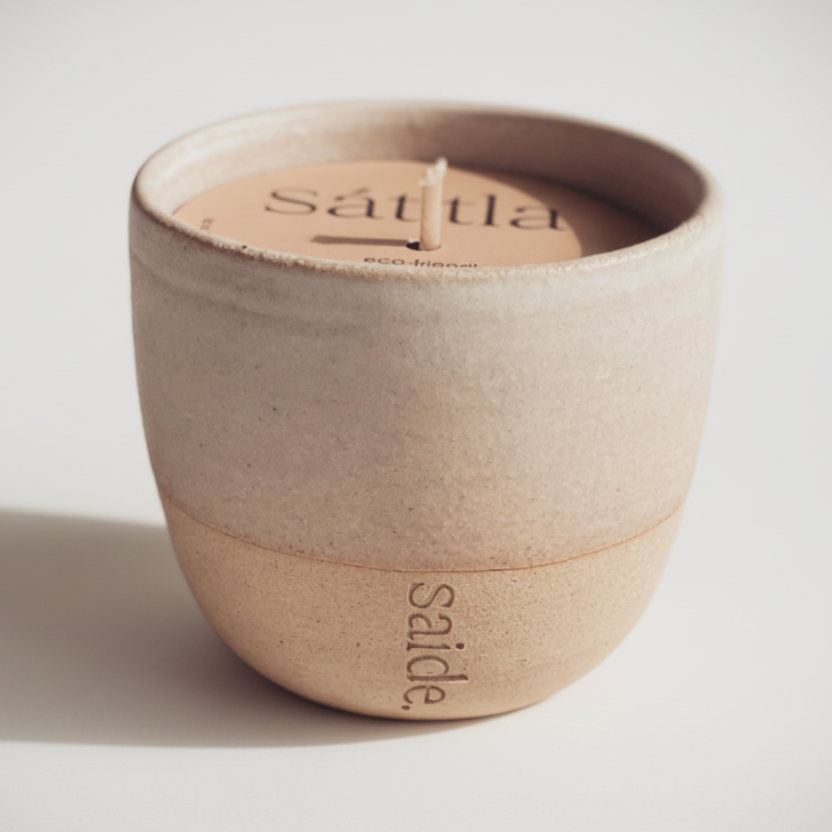 Ceramic candle in a pot 