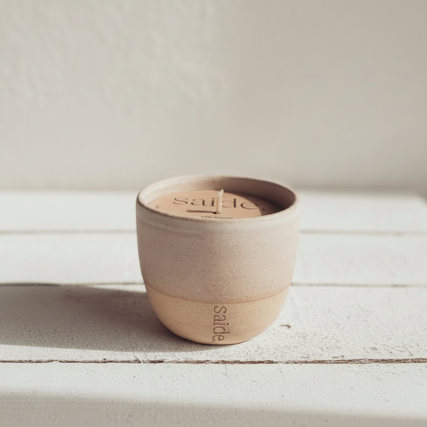Ceramic candle in a pot 