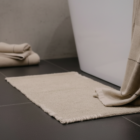 Beige bath mat 