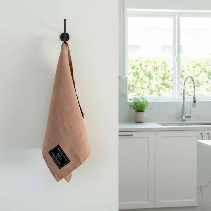 Pink tea towel 