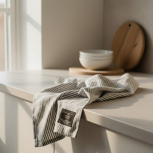 Striped tea towel