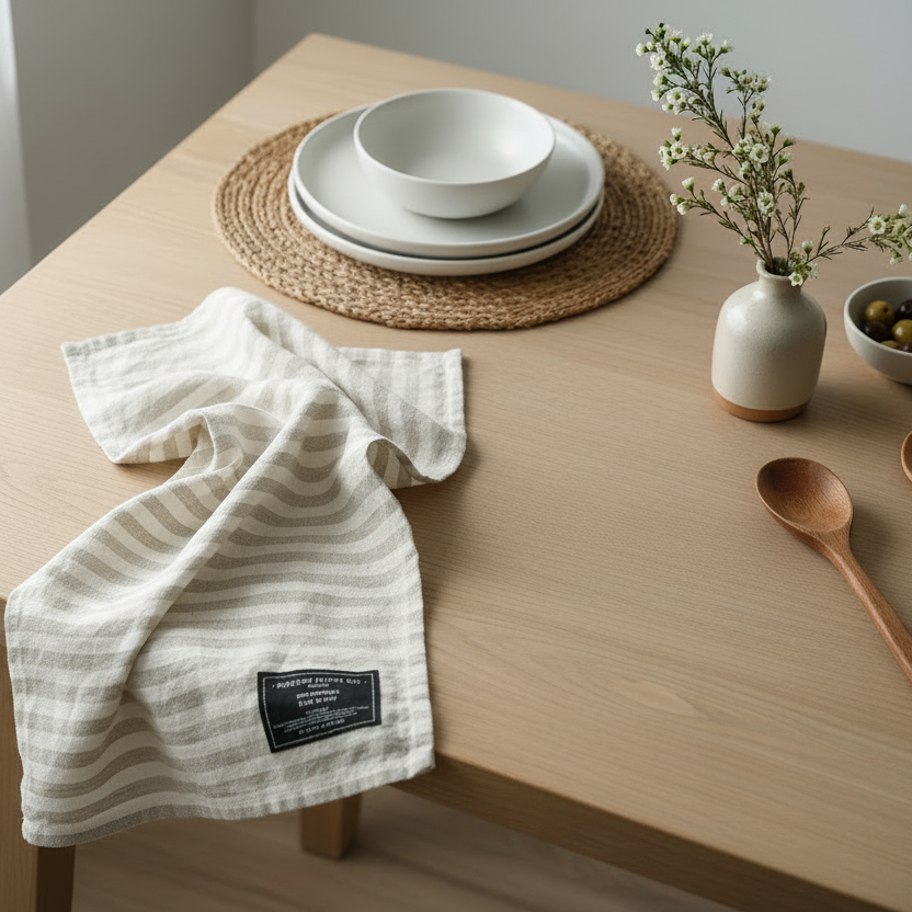 Striped tea towel 