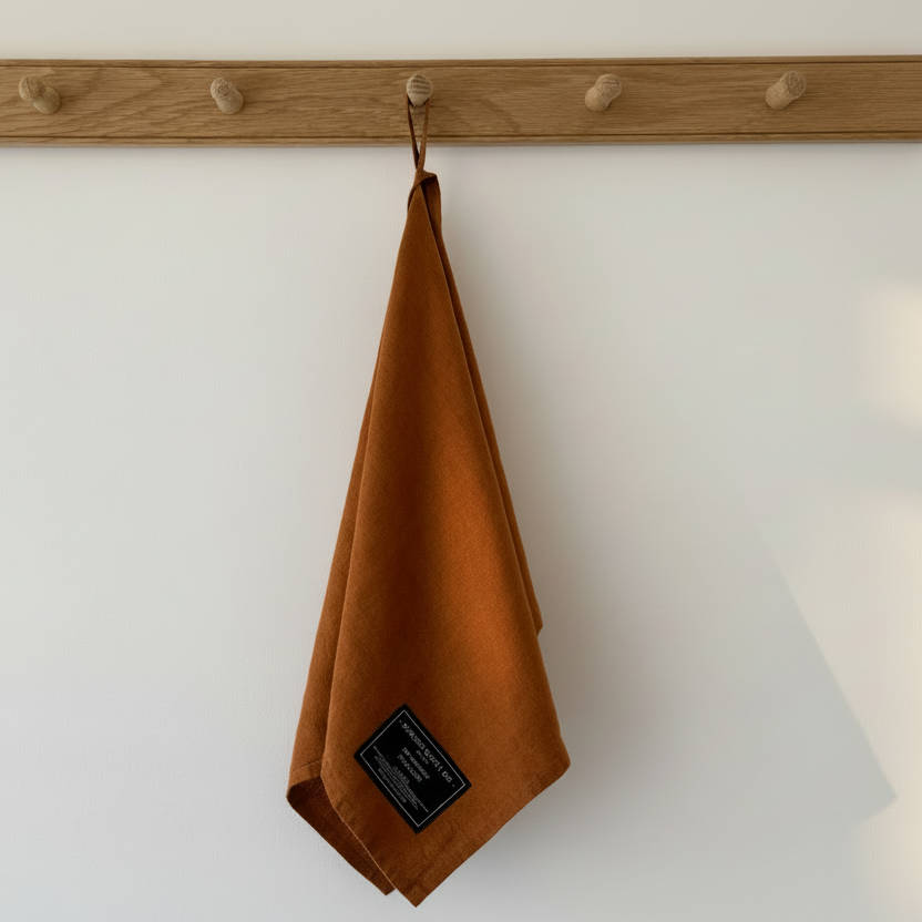 Brown tea towel 