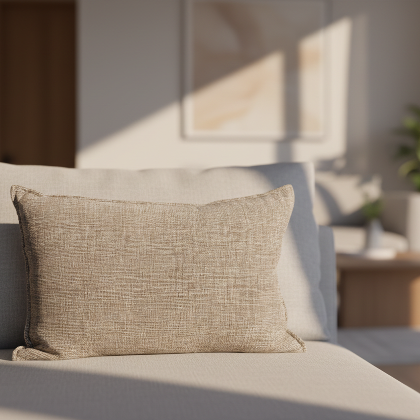 Textured brown pillow 