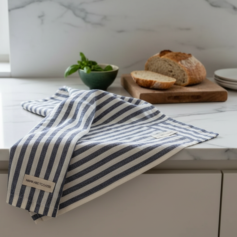 Striped tea towel