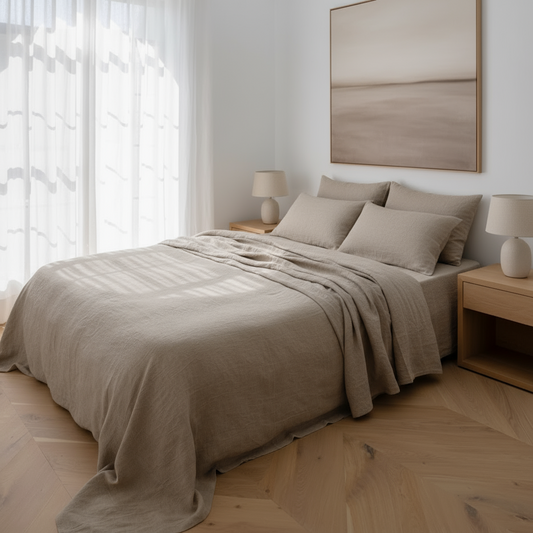 Beige bedspread-Natural