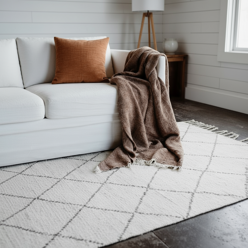 Brown throw rug 
