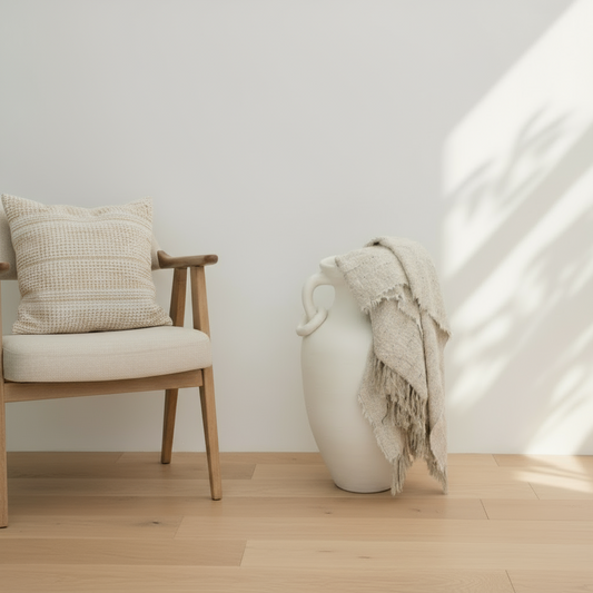 Beige textured blanket 