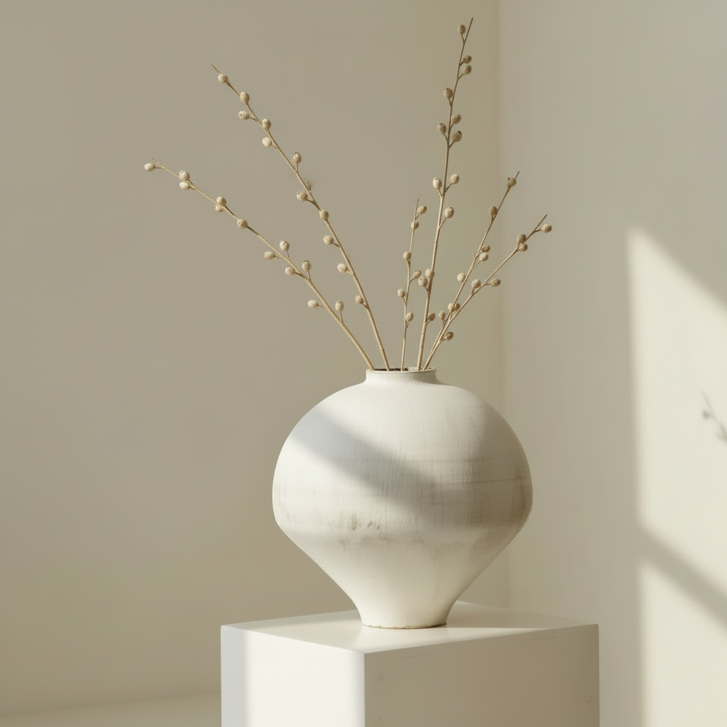 White ceramic vase