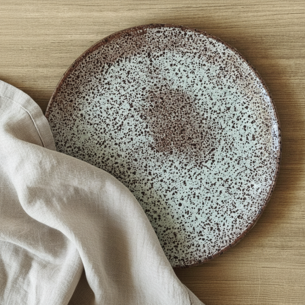 Speckled ceramic plate 