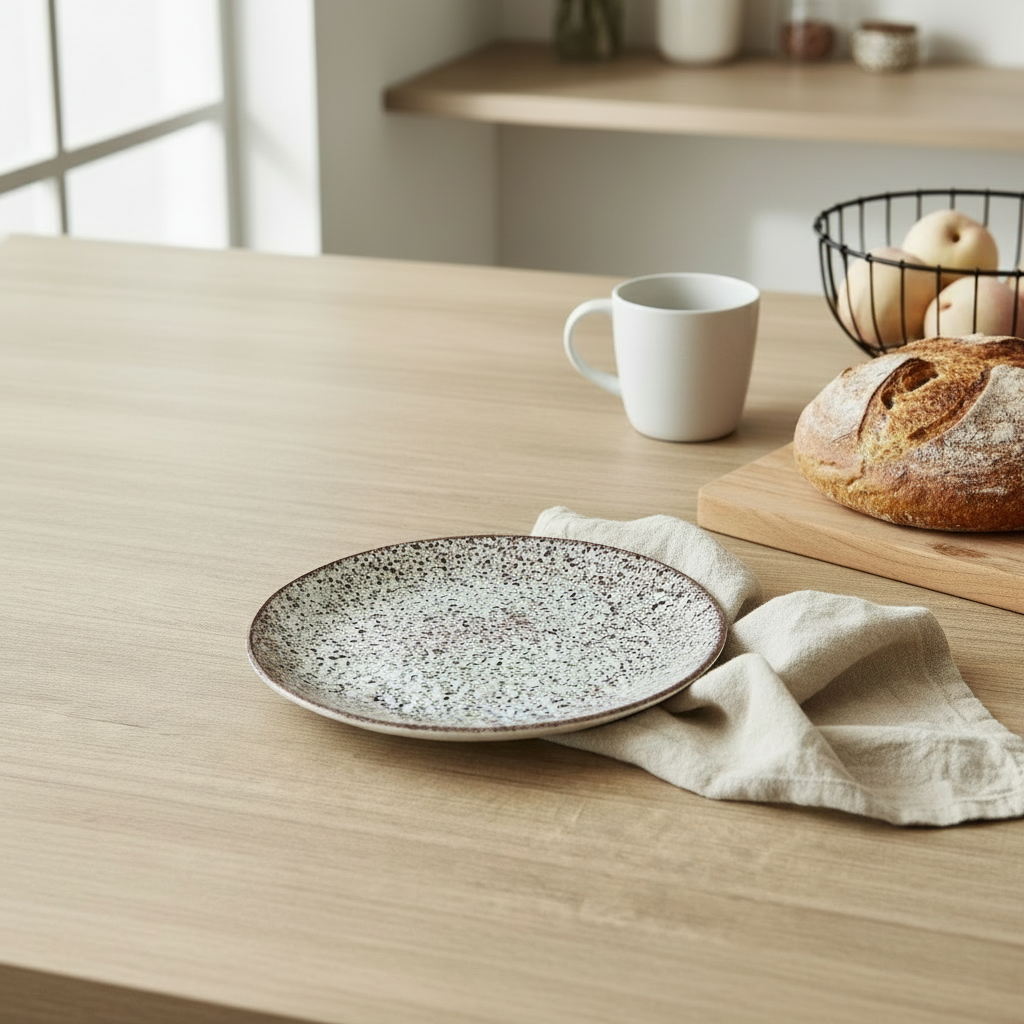 Speckled ceramic plate 