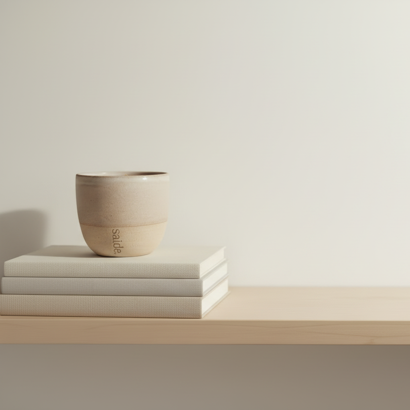 Ceramic candle in a pot 