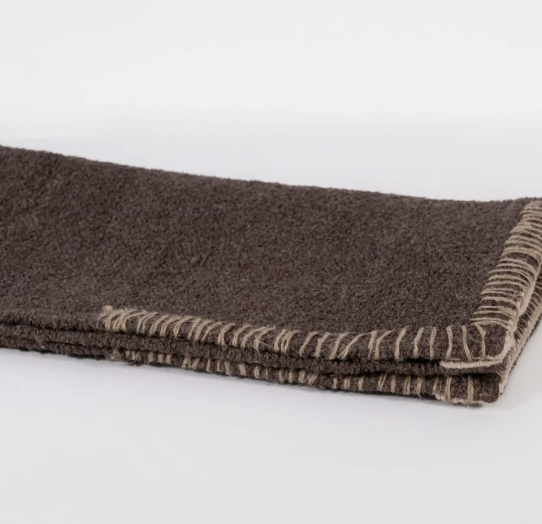 Zayra Bathmat - Charcoal with Natural Hand Stitch