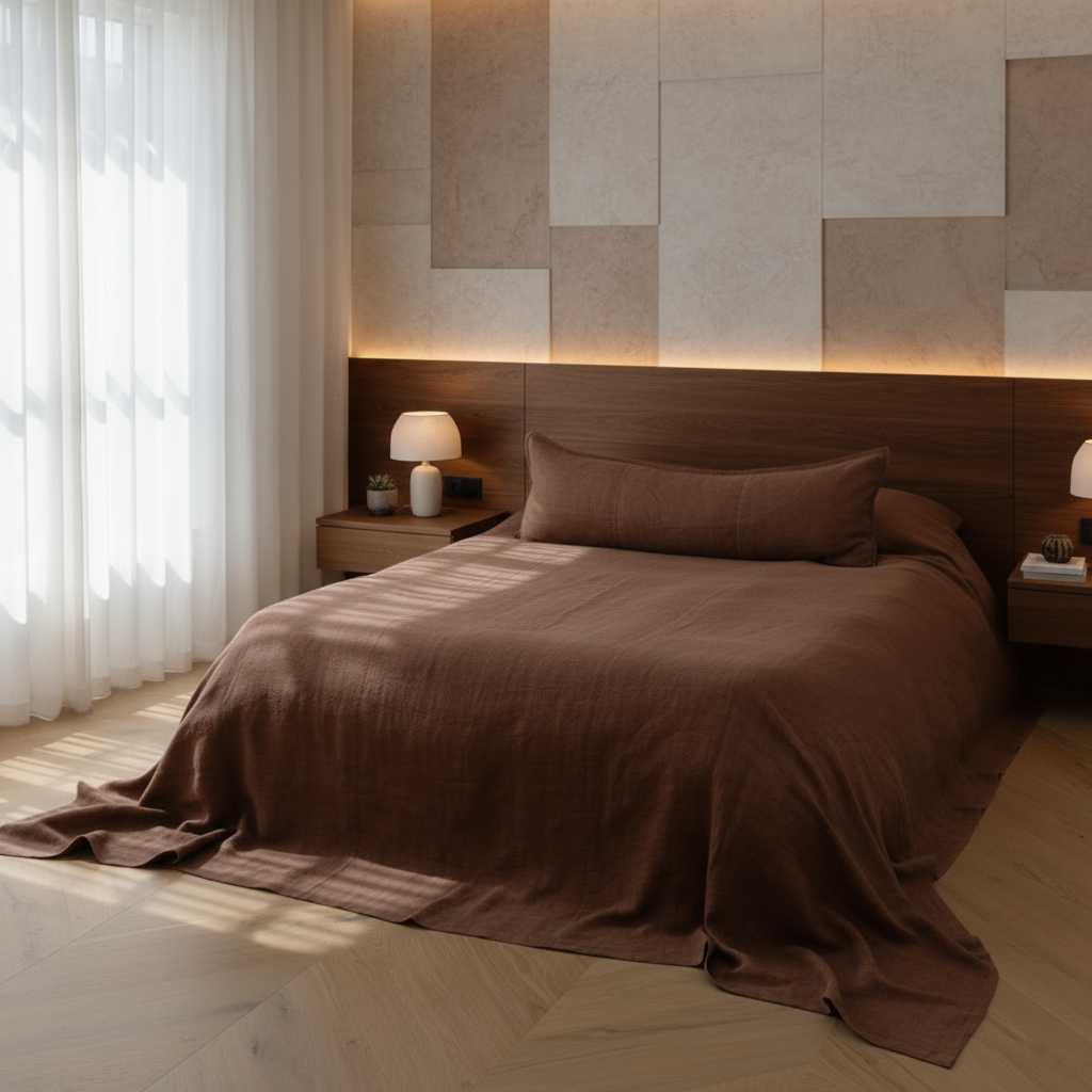 Clay coloured bedspread