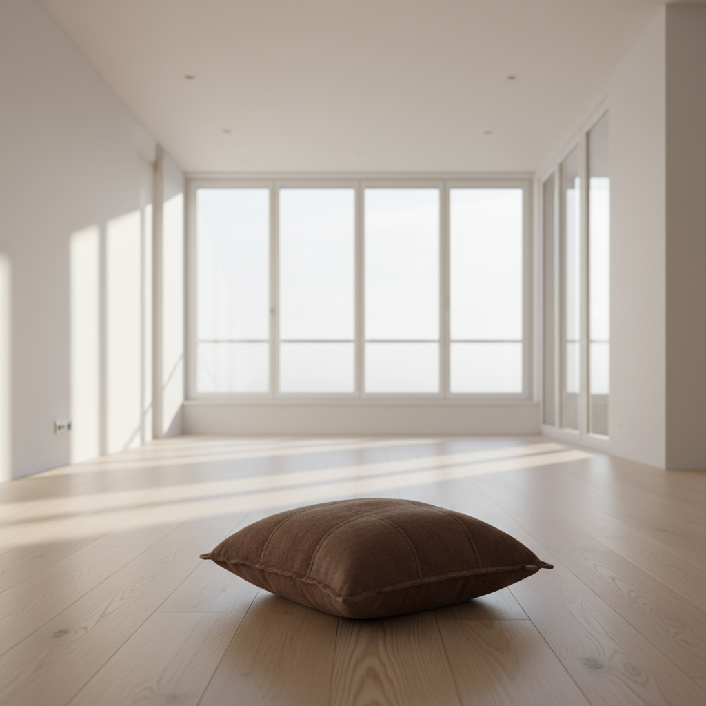 Chocolate linen cushion