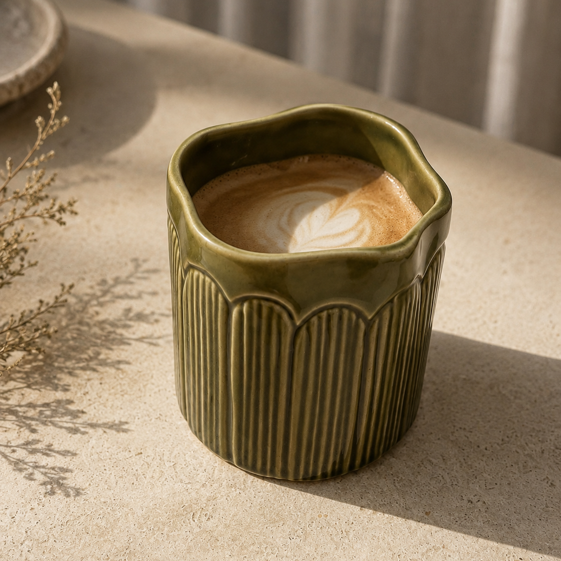 The Highlines Botanica Ceramic Tumbler Set of 4 - Moss