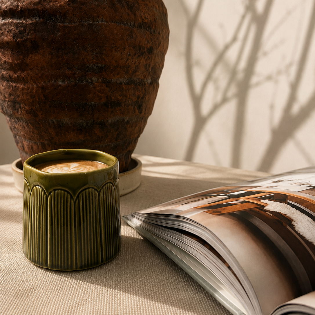 The Highlines Botanica Ceramic Tumbler Set of 4 - Moss