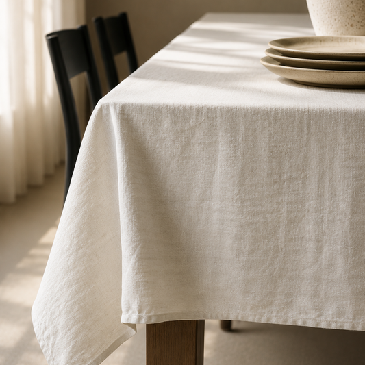Pure Linen Tablecloth 210 X 240 cm - White